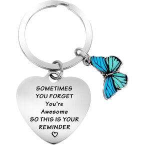 cobee Inspirational Gifts Keyring for Women, Motivational Keychain Encouragement Sometimes You Forget You're Awesome