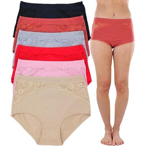 ToBeInStyle Women's Pack of 6 High-Waisted Girdle Brief Tummy Support Everyday Panties in Saudi Arabia