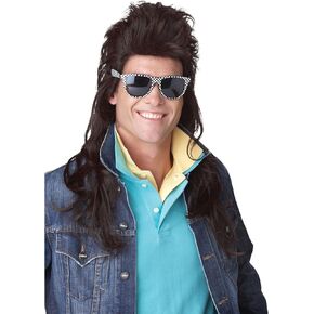 80s Brown Rock Mullet Wig in Kuwait