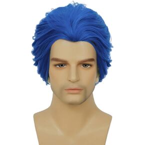 Tseses Mens Green Wig Short Funny Joker Wig Cosplay Wig Halloween Anime Costume Wig