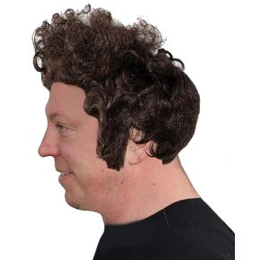 City Costume Wigs Larry Three Stooges Wig Bald Curly Brown Wig for Men