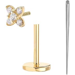 Kasfree فضة أقراط بظهر مسطح 16 جرام الغضروف القرط داخليا الخيوط أقراط ثقب الزنمة أقراط للنساء in Kuwait