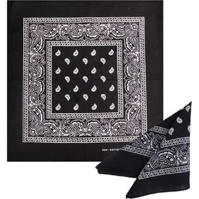 Extra Large 27X27" Unisex Paisley 100% Cotton Double Sided Bandanas - Pack of 2 By M.H.I.