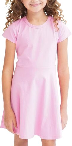 فستان للفتيات من KIDPIK بأكمام قصيرة على شكل حرف A وفساتين متزلجة على شكل حرف A in Kuwait