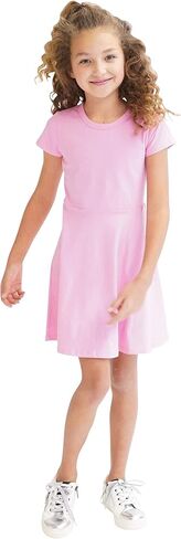 فستان للفتيات من KIDPIK بأكمام قصيرة على شكل حرف A وفساتين متزلجة على شكل حرف A in Kuwait