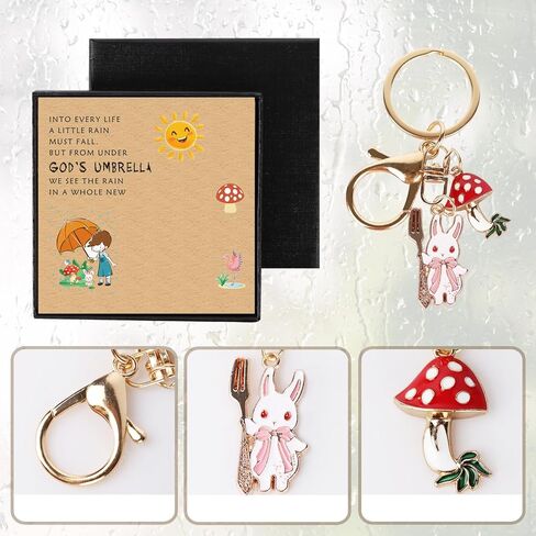 سلسلة مفاتيح أرنب brvayirl، سلسلة مفاتيح الفطر، أفكار هدايا عيد ميلاد للشباب، مع تغليف الهدايا in Kuwait