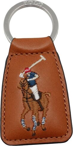 Polo Ralph Lauren Multi-Color Big Pony Key Chain Fob Leather Tan in Saudi Arabia