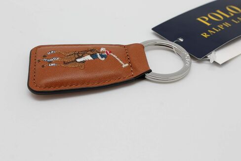 Polo Ralph Lauren Multi-Color Big Pony Key Chain Fob Leather Tan in Saudi Arabia