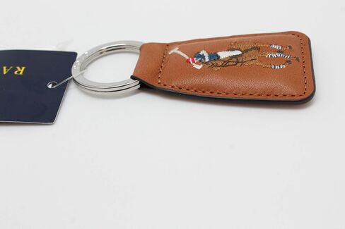 Polo Ralph Lauren Multi-Color Big Pony Key Chain Fob Leather Tan in Saudi Arabia