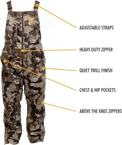 HOT SHOT Men’s Insulated Camo Bib, Ultra-Quiet Adjustable Overalls, Cold Weather Hunting Coveralls for Men in Saudi Arabia