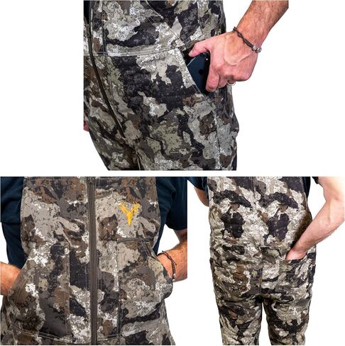 HOT SHOT Men’s Insulated Camo Bib, Ultra-Quiet Adjustable Overalls, Cold Weather Hunting Coveralls for Men in Saudi Arabia
