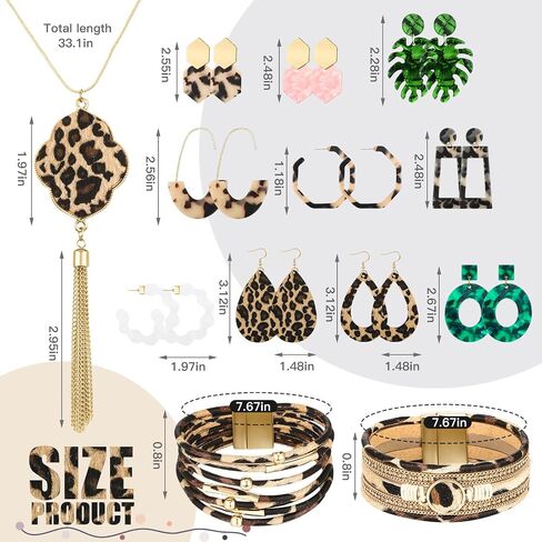 20 Pcs Boho Straw Purses Bags Jewelry Set, Woven Summer Shoulder Crossbody Bag Acrylic Rattan Earrings Statement Leopard Bracelet Tassel Necklace for Women Girls in Saudi Arabia