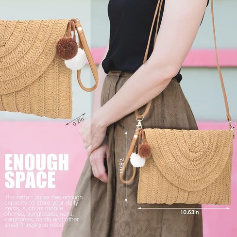 20 Pcs Boho Straw Purses Bags Jewelry Set, Woven Summer Shoulder Crossbody Bag Acrylic Rattan Earrings Statement Leopard Bracelet Tassel Necklace for Women Girls in Saudi Arabia