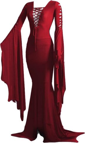 NANAMEEI Women's Costume Adult Dress Gothic Witch Vintage Dress for Halloween Carnival Party in Kuwait