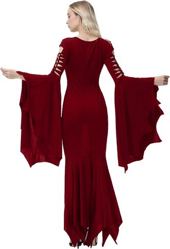 NANAMEEI Women's Costume Adult Dress Gothic Witch Vintage Dress for Halloween Carnival Party in Kuwait