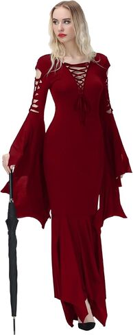 NANAMEEI Women's Costume Adult Dress Gothic Witch Vintage Dress for Halloween Carnival Party in Kuwait