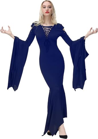 NANAMEEI Women's Costume Adult Dress Gothic Witch Vintage Dress for Halloween Carnival Party in Kuwait