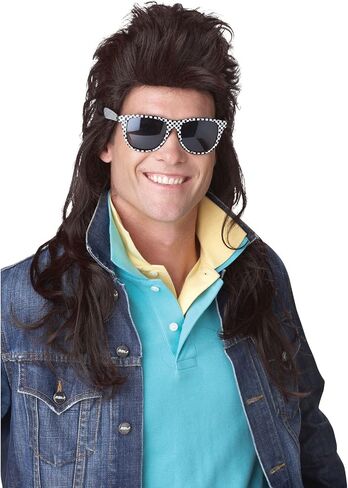 80s Brown Rock Mullet Wig in Saudi Arabia