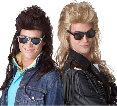 80s Brown Rock Mullet Wig in Saudi Arabia
