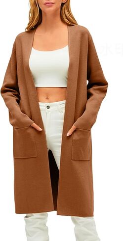 LILLUSORY Women's Long Oversized Cardigan Sweaters Lightweight Fall Coatigan Jacket Trendy 2023 Knit Winter Coats in Saudi Arabia