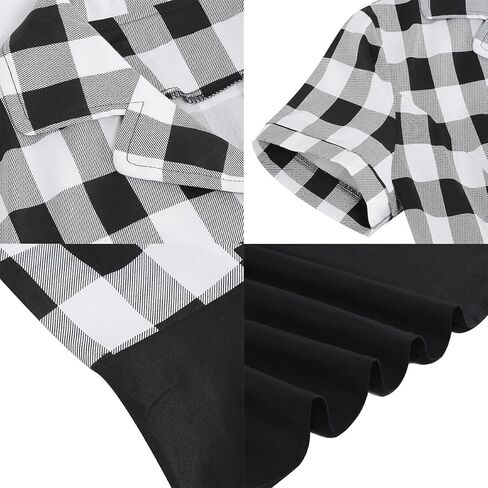 Women Short Sleeve 1950s Retro Vintage Cocktail Party Swing Dress Polka Dot Audrey Dress Casual A-Line Work Dress with Belt in Kuwait