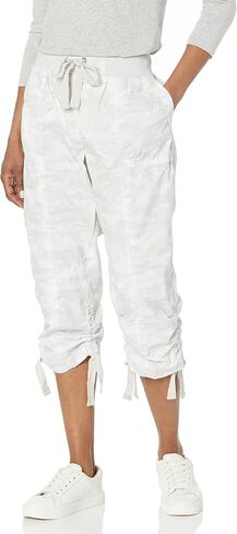Calvin Klein Performance Women's Rib Waistband Shirring Detail Capri Length Convertible Cargo 20"-22" Inseam in Saudi Arabia