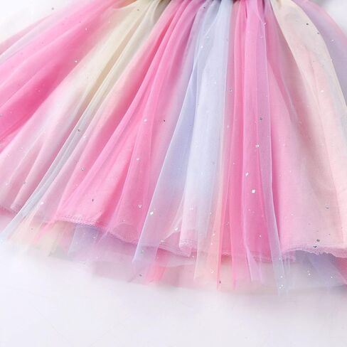 VIKITA Toddler Girls Dresses Summer Sleeveless Polyester Tutu Dresses for Girls 3-12 Years in Kuwait