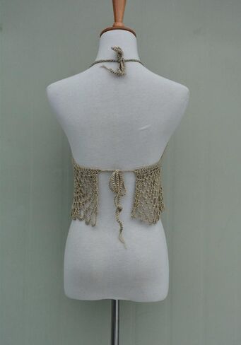 Black Bikini Halter Top Handmade Crochet Crop Top in Kuwait