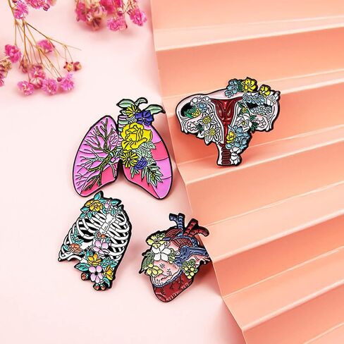 Uterus Brooch Pins Medical Ovaries Brooch Badge Lapel Pin Nurse Enamel Pins Uterine Medicine Brooches Gifts for Medical Doctor Nurse Women Girls Graduation Student in Kuwait