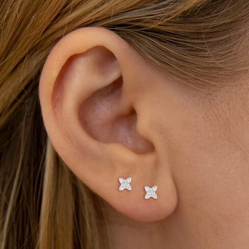 Kasfree فضة أقراط بظهر مسطح 16 جرام الغضروف القرط داخليا الخيوط أقراط ثقب الزنمة أقراط للنساء in Kuwait