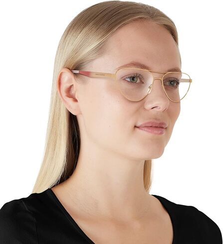 A|X Armani Exchange Women's AX1051 Pilot Prescription Eyewear Frames, Shiny Rose Gold/Demo Lens, 55 mm in Saudi Arabia