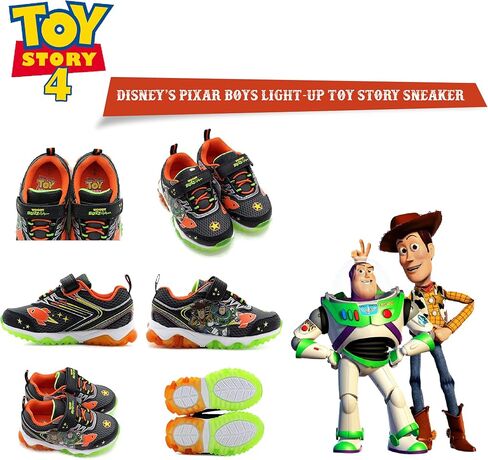 Disney Pixar Toy Story 4 Boys Lighted Athletic Sneaker, Gray/Multi (Toddler/Little Kid) in Saudi Arabia