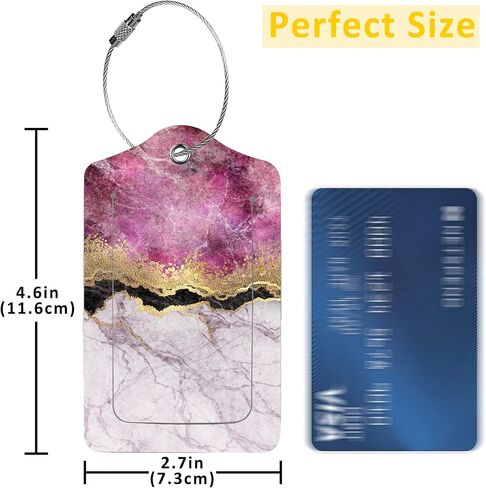 2 Pack Sunrise Over The Beach Luggage Tag for Suitcases Beach with Palm Trees PU Leather Bag Travel Suitcase ID Identifier Baggage Tags for Women Men Travel in Kuwait