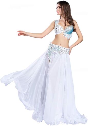 رويال سميلا أزياء الرقص الشرقي للنساء تنورة الرقص الشرقي الشيفون مثير الرقص الشرقي الصدرية وحزام مجموعة كرنفال الزي in Kuwait