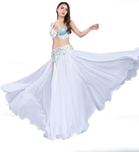 رويال سميلا أزياء الرقص الشرقي للنساء تنورة الرقص الشرقي الشيفون مثير الرقص الشرقي الصدرية وحزام مجموعة كرنفال الزي in Kuwait