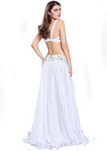 رويال سميلا أزياء الرقص الشرقي للنساء تنورة الرقص الشرقي الشيفون مثير الرقص الشرقي الصدرية وحزام مجموعة كرنفال الزي in Kuwait