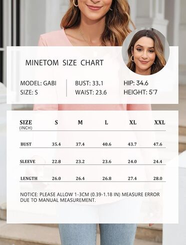 Minetom Women's V Neck 3/4 Sleeve T Shirt Solid/Color Block Casual Basic Tops Summer Tees in Saudi Arabia