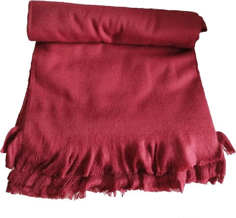 PARIJAT HANDICRAFT Wool Meditation Shawl Tibet Monks Burgundy Red Wool Wrap to Strengthen Your Daily Meditation Practice, Unisex (97X50) in Saudi Arabia