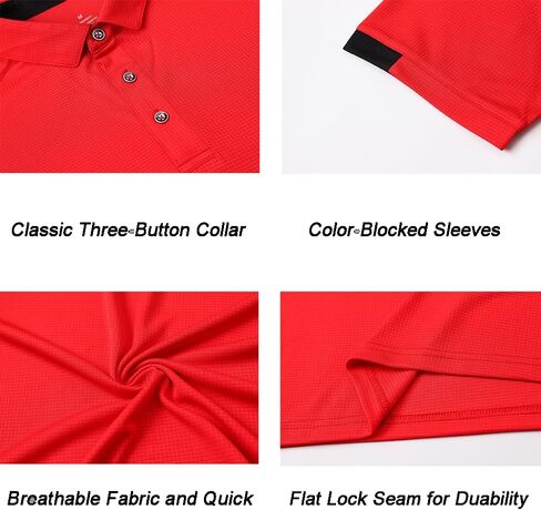 HUAKANG 3 Pack Mens Polo Shirts Short Sleeve Sport Golf Tennis T Shirt Quick Dry Athletic Workout Polo Shirts in Saudi Arabia