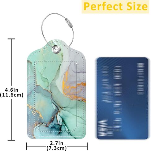 EOBKLAX 3 Pack Travel Stamp Luggage Tags for Suitcases,Travel Retro Labels Leather Baggage Suitcases Tag Name ID Label Privacy Cover Travel Bag Tags for Women Men Boys Girls in Kuwait