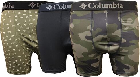 Columbia Men's Printed Polyester Stretch Solid Boxer Brief 3 Pair in Saudi Arabia