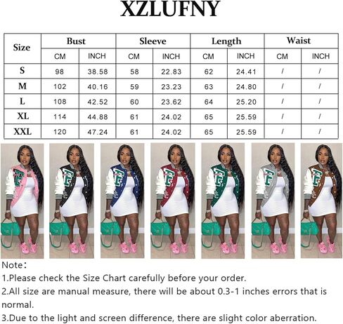 سترات XZLUFNY ليترمان للنساء للدراجات النارية بأكمام طويلة وياقة واقفة بالإضافة إلى حجم الملابس الخارجية كتلة الألوان وطباعة الحروف معاطف فضفاضة مقاس وردي XL in Kuwait