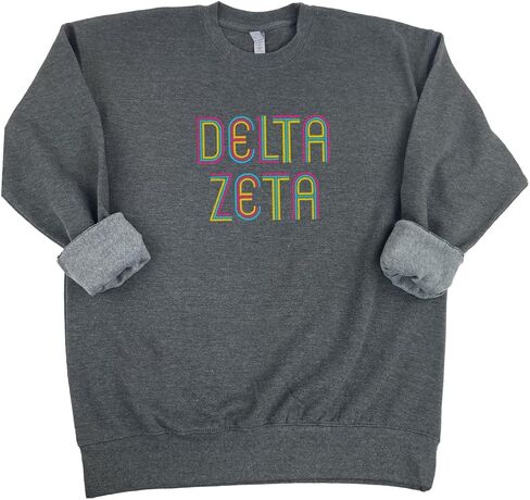 Go Greek Chic Delta Zeta Retro Embroidered Sweatshirt in Saudi Arabia