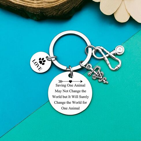 Dabihu Veterinarian Appreciation Keychain Vet Tech Gifts Veterinary Tech Animal Rescue Gifts Veterinarian Graduation Gift in Kuwait