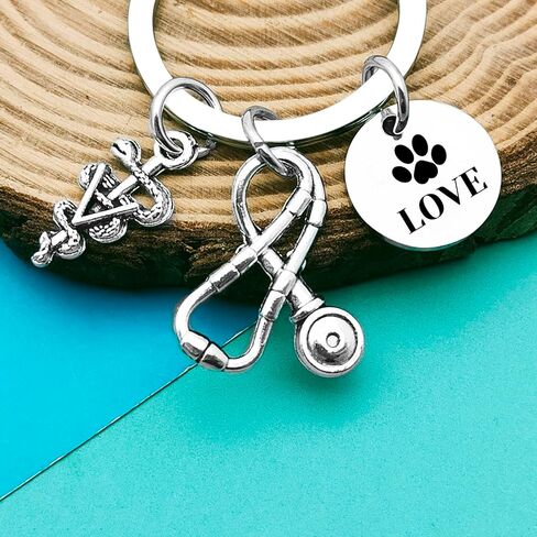 Dabihu Veterinarian Appreciation Keychain Vet Tech Gifts Veterinary Tech Animal Rescue Gifts Veterinarian Graduation Gift in Kuwait