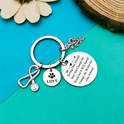 Dabihu Veterinarian Appreciation Keychain Vet Tech Gifts Veterinary Tech Animal Rescue Gifts Veterinarian Graduation Gift in Kuwait
