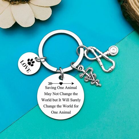 Dabihu Veterinarian Appreciation Keychain Vet Tech Gifts Veterinary Tech Animal Rescue Gifts Veterinarian Graduation Gift in Kuwait