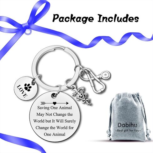 Dabihu Veterinarian Appreciation Keychain Vet Tech Gifts Veterinary Tech Animal Rescue Gifts Veterinarian Graduation Gift in Kuwait