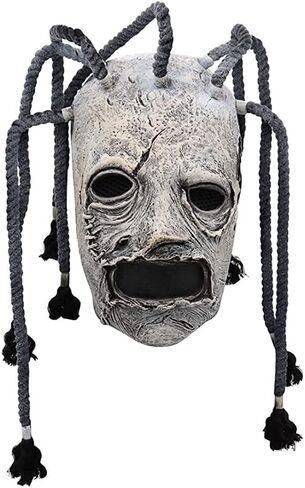 ZHANMAUU Mask Halloween Mask With Long Hair Braid,Scary Knot Rope Mask Full Face Latex Mask Halloween Cosplay CostumeProps in Saudi Arabia