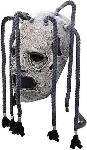 ZHANMAUU Mask Halloween Mask With Long Hair Braid,Scary Knot Rope Mask Full Face Latex Mask Halloween Cosplay CostumeProps in Saudi Arabia